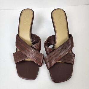 Villager Liz Claiborne Women's Slip On Leather Sash 2 1/2" Heel Size 10